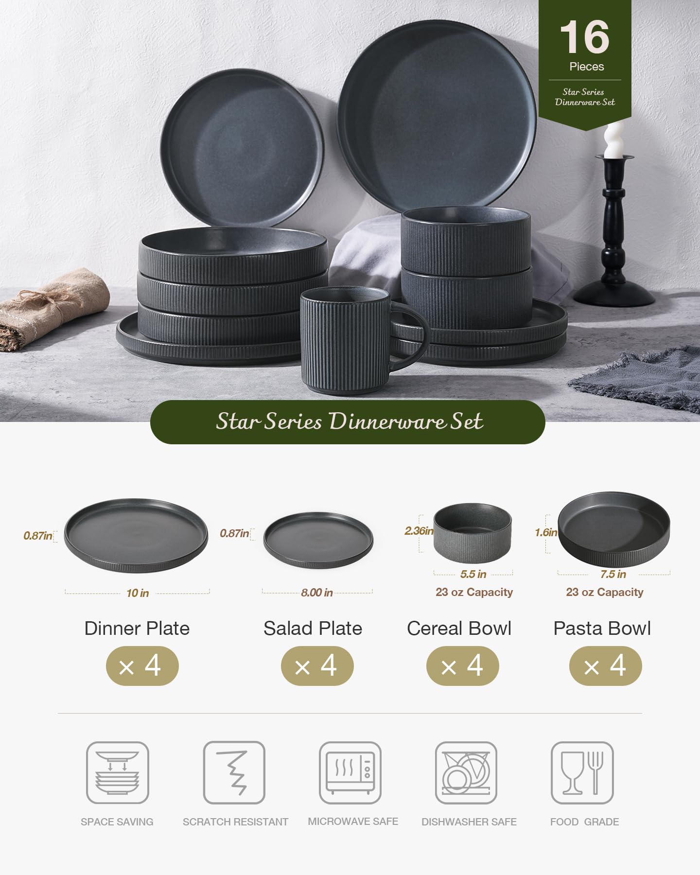 Famiware Star bol cereal 23 oz profundo, perfecto para desayunos abundantes.
