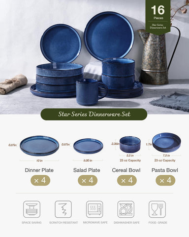 Conjunto Famiware Star: tazón cereal profundo 680 ml para sopas y desayunos abundantes.