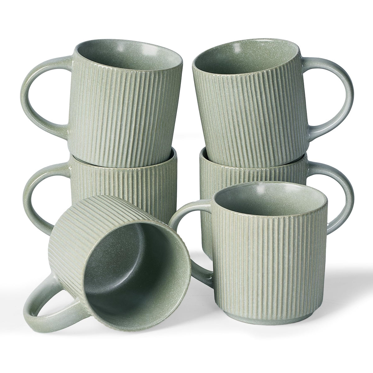 Tazas famiware Star 12 oz para café diario, juego de 6.