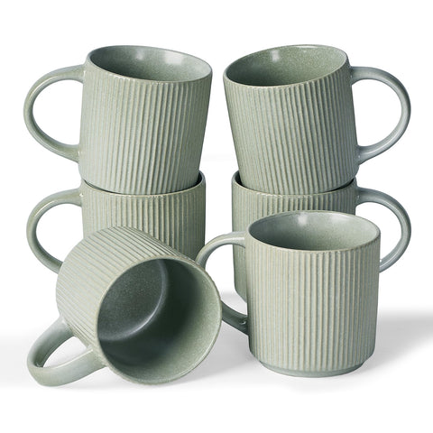 Tazas famiware Star 12 oz para café diario, juego de 6.