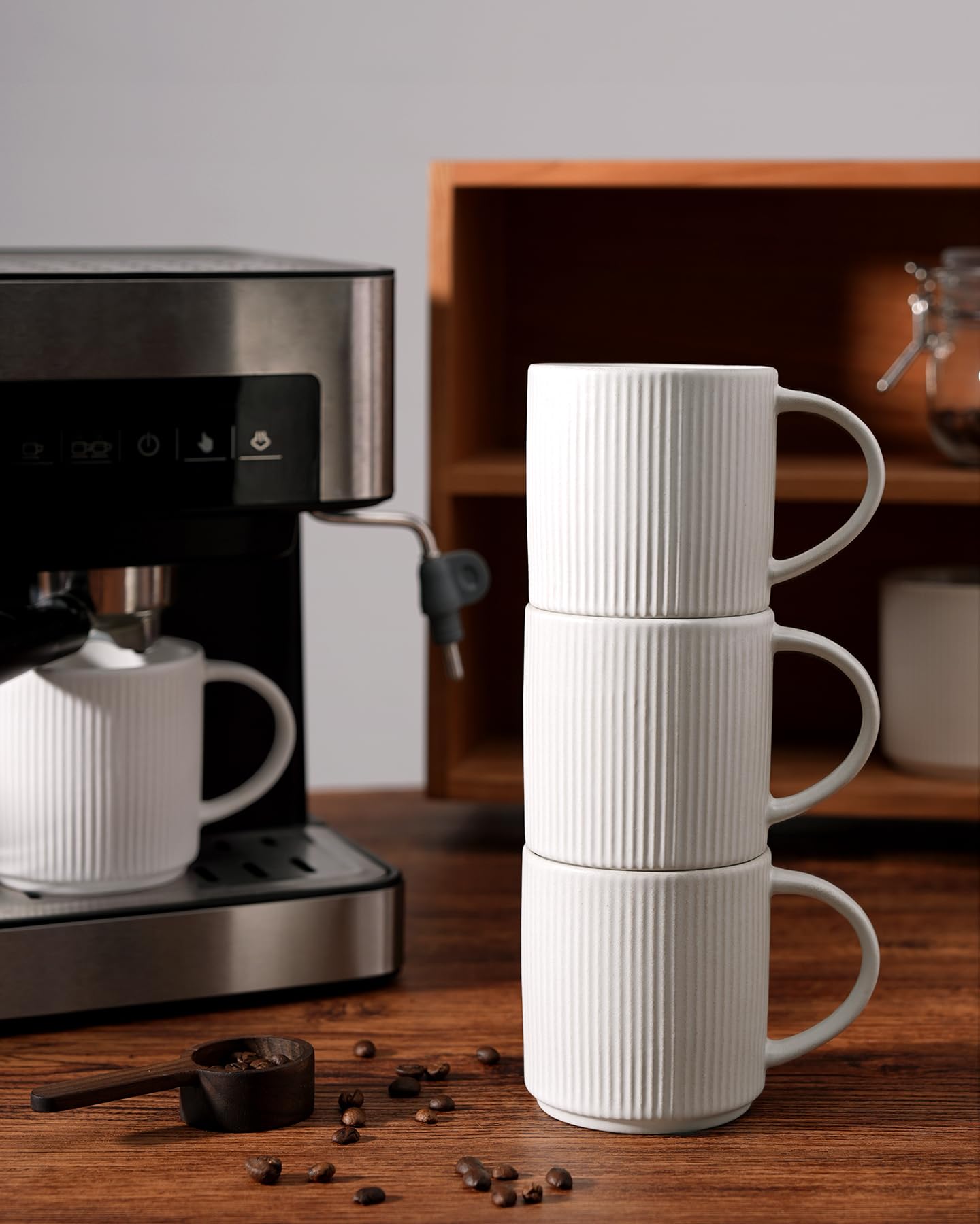 Famiware: taza de café blanca mate en cerámica, segura y duradera.