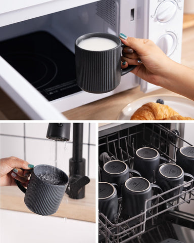 Taza famiware con doble vidriado, color profundo y atractivo artesanal.