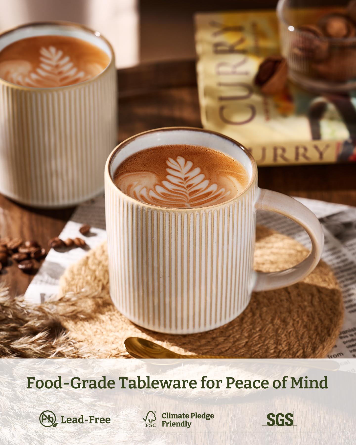 Taza famiware cerámica con doble esmalte, tono único para la mesa.