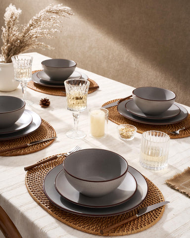 Famiware Venus plato ensalada mate gris, estilo moderno para servir