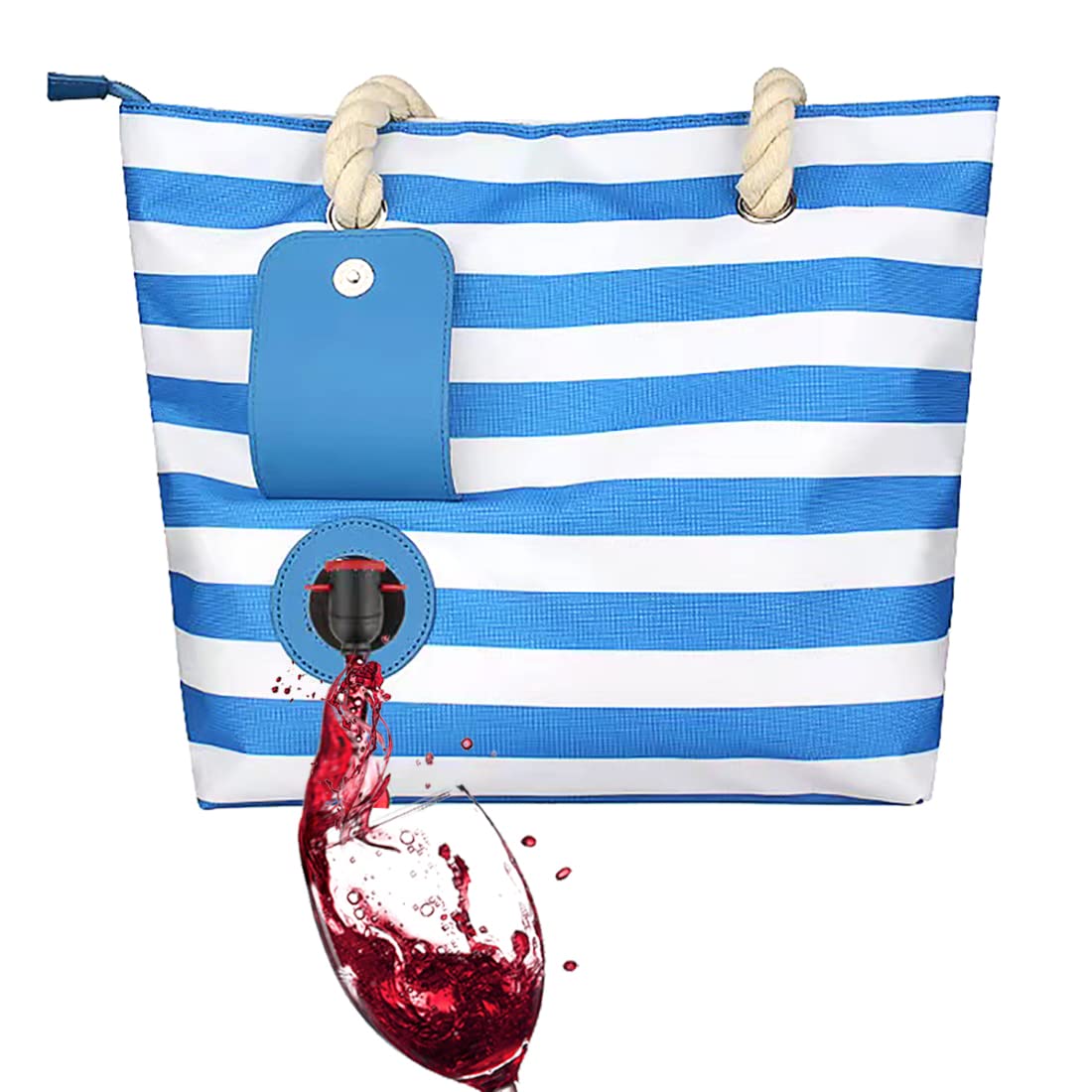 Famolay bolsa termo para vino en la playa mantiene bebidas frías.