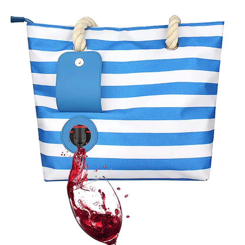 Famolay bolsa termo para vino en la playa mantiene bebidas frías.