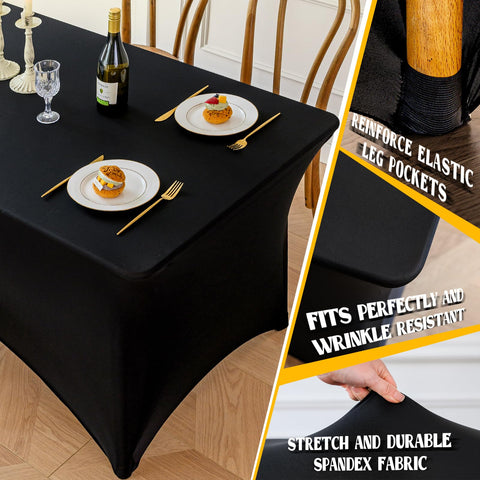 Mantel elástico Famstar 6ft para rectángulos, resistente a arrugas en cualquier ocasión.