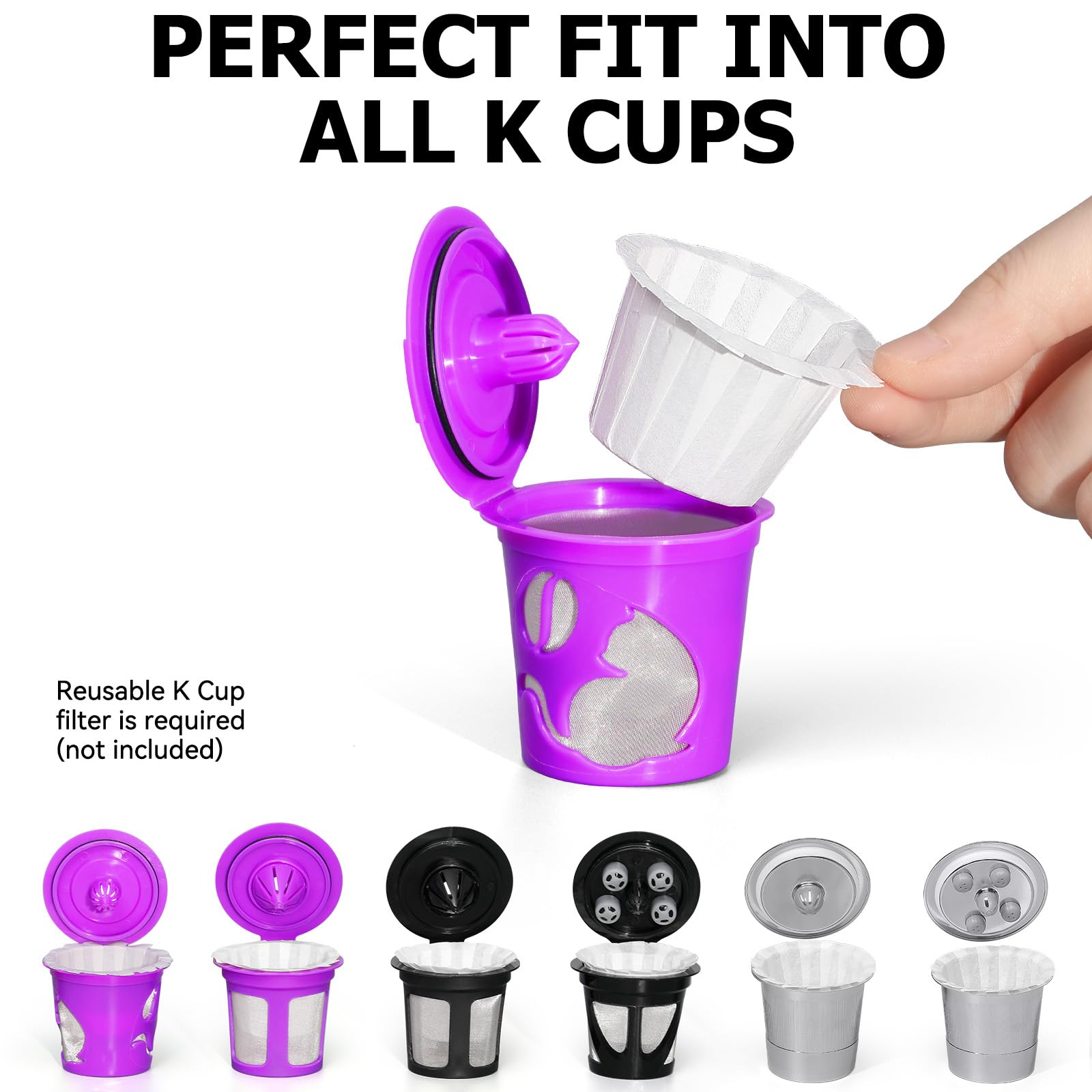 Fanativita filtro K-Cup desechable compatibles Keurig, blanco: compatibilidad sencilla