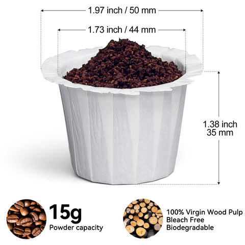 Fanativita filtro K-Cup desechable para cápsulas reutilizables, blanco: preparación rápida