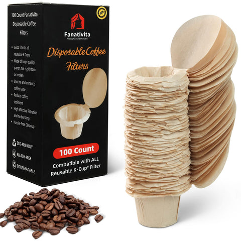 Fanativita filtros para cápsulas reutilizables con tapa Genius para limpieza rápida.