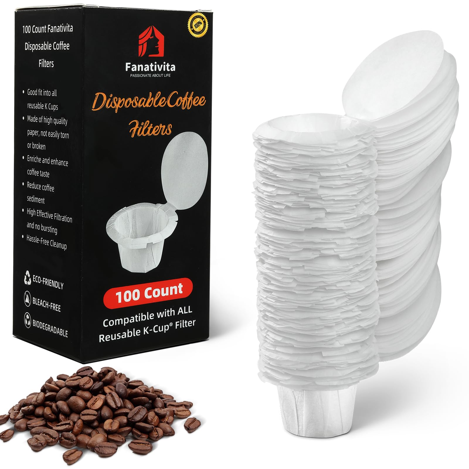 Fanativita filtros K-Cup con tapa Genius facilitan limpieza rápida tras cada taza.
