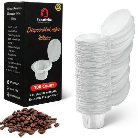 Fanativita filtros K-Cup con tapa Genius facilitan limpieza rápida tras cada taza.