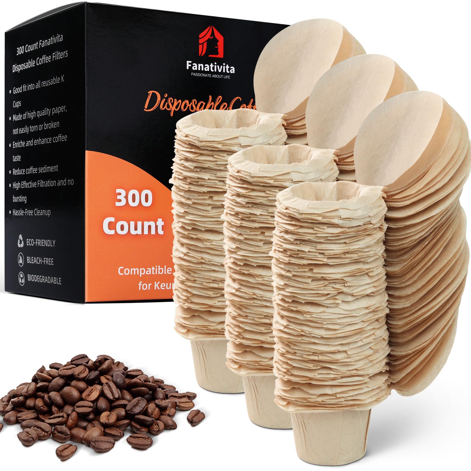 Fanativita filtros de papel no blanqueado para Keurig, aptos para cápsulas reutilizables.
