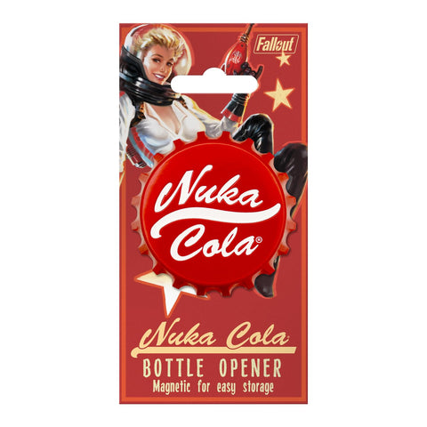 Fanattik Nuka-Cola abrebotellas con imán trasero para almacenamiento práctico.