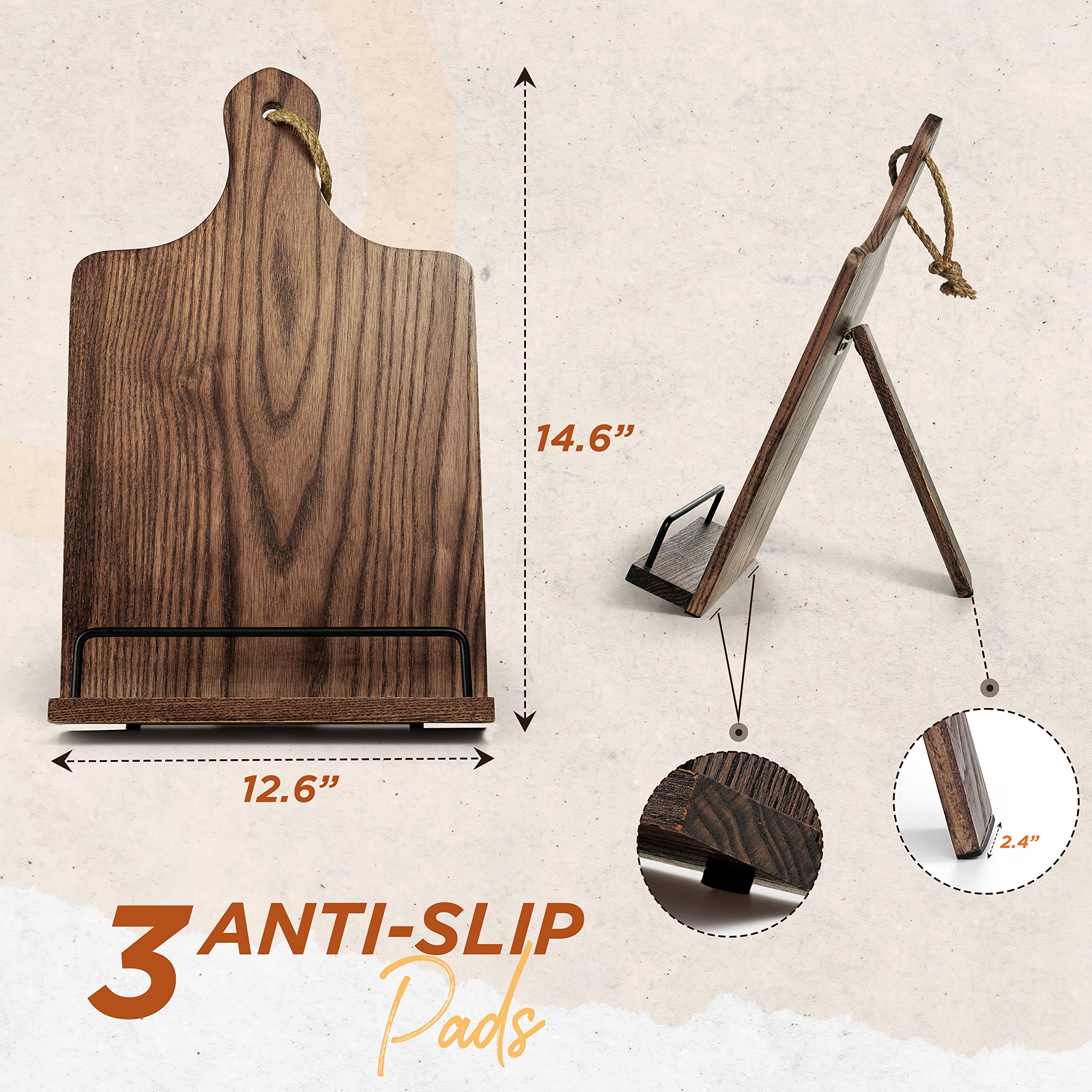 Fanatu soporte-ipad-tablet-cocina, compatible con tabletas para ver recetas en manos libres.