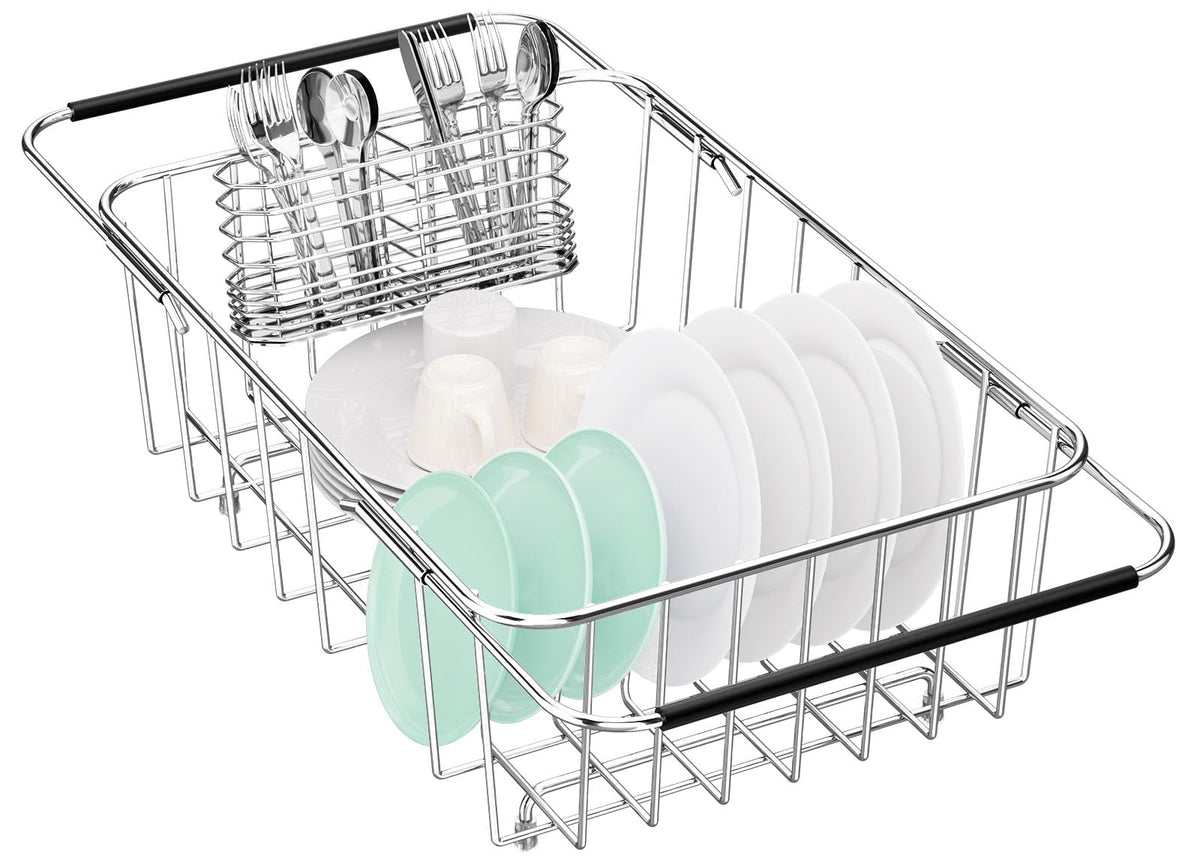 Fanbsy escurridor de platos para fregadero ajustable ahorra espacio.