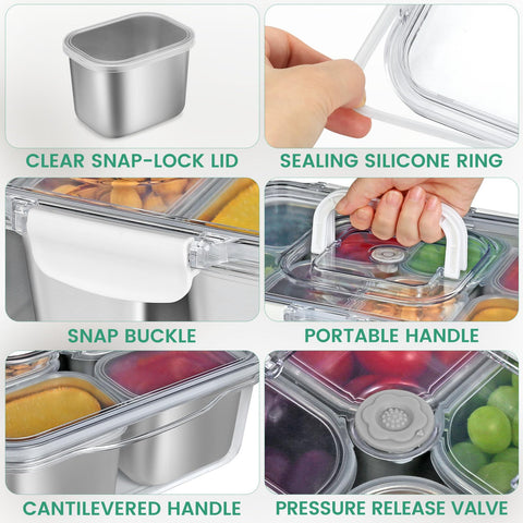 FANCILLA Snackle Box con compartimentos removibles para limpieza fácil
