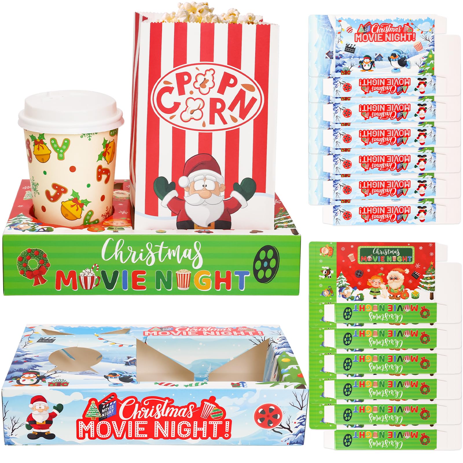 Bandejas Fancy Land para snacks de Navidad, 12 piezas, ideal para servir aperitivos con estilo.