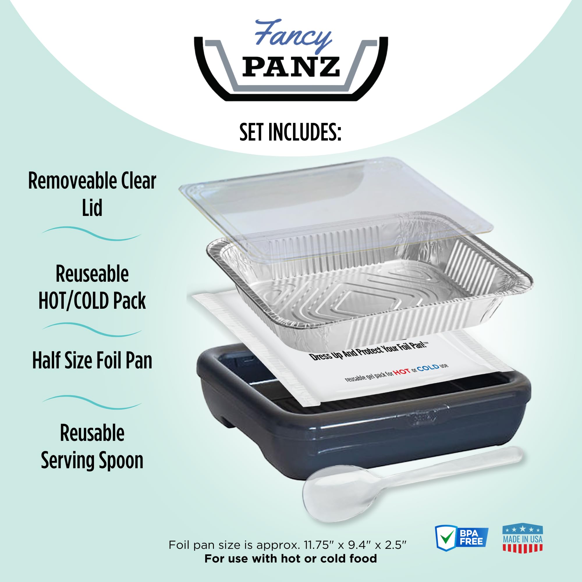 Fancy Panz incluye paquete de gel para conservar calor o frío en exteriores.