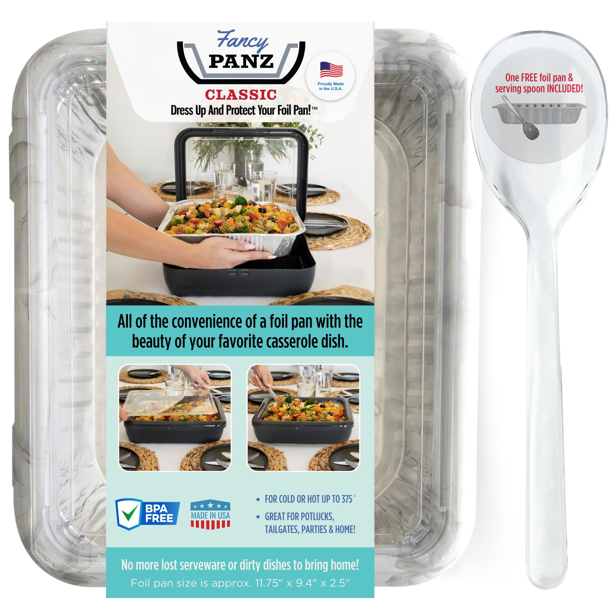 Fancy Panz porta-bandeja-aluminio-con-tapa mantiene presentación elegante durante el transporte