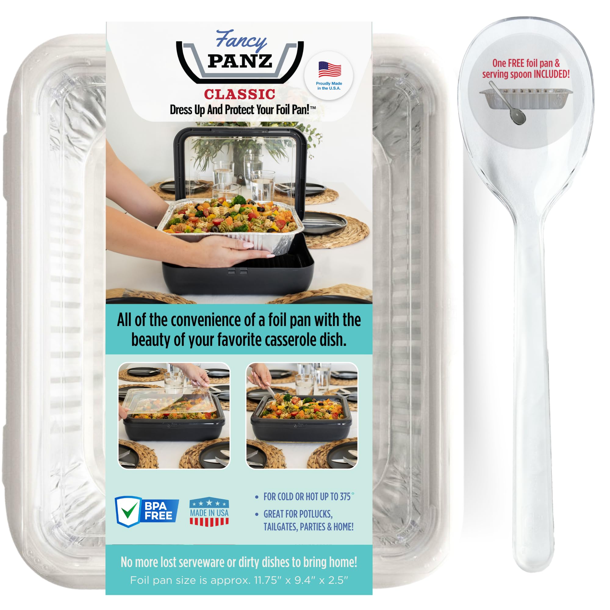 Fancy Panz porta-bandejas de aluminio con tapa para transportar y presentar con estilo.