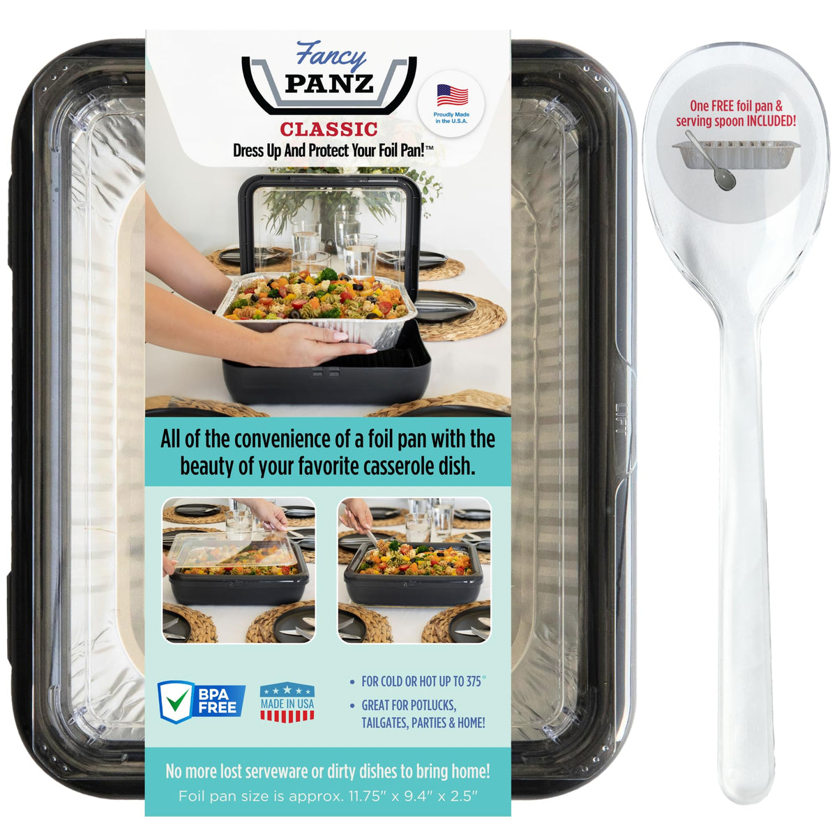 Fancy Panz con tapa puesta para presentar platos con estilo.