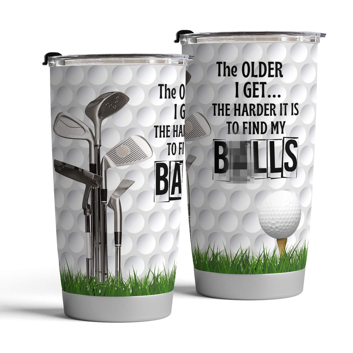 Fancyfams Taza golf 20oz en acero inoxidable, regalo para aficionado.