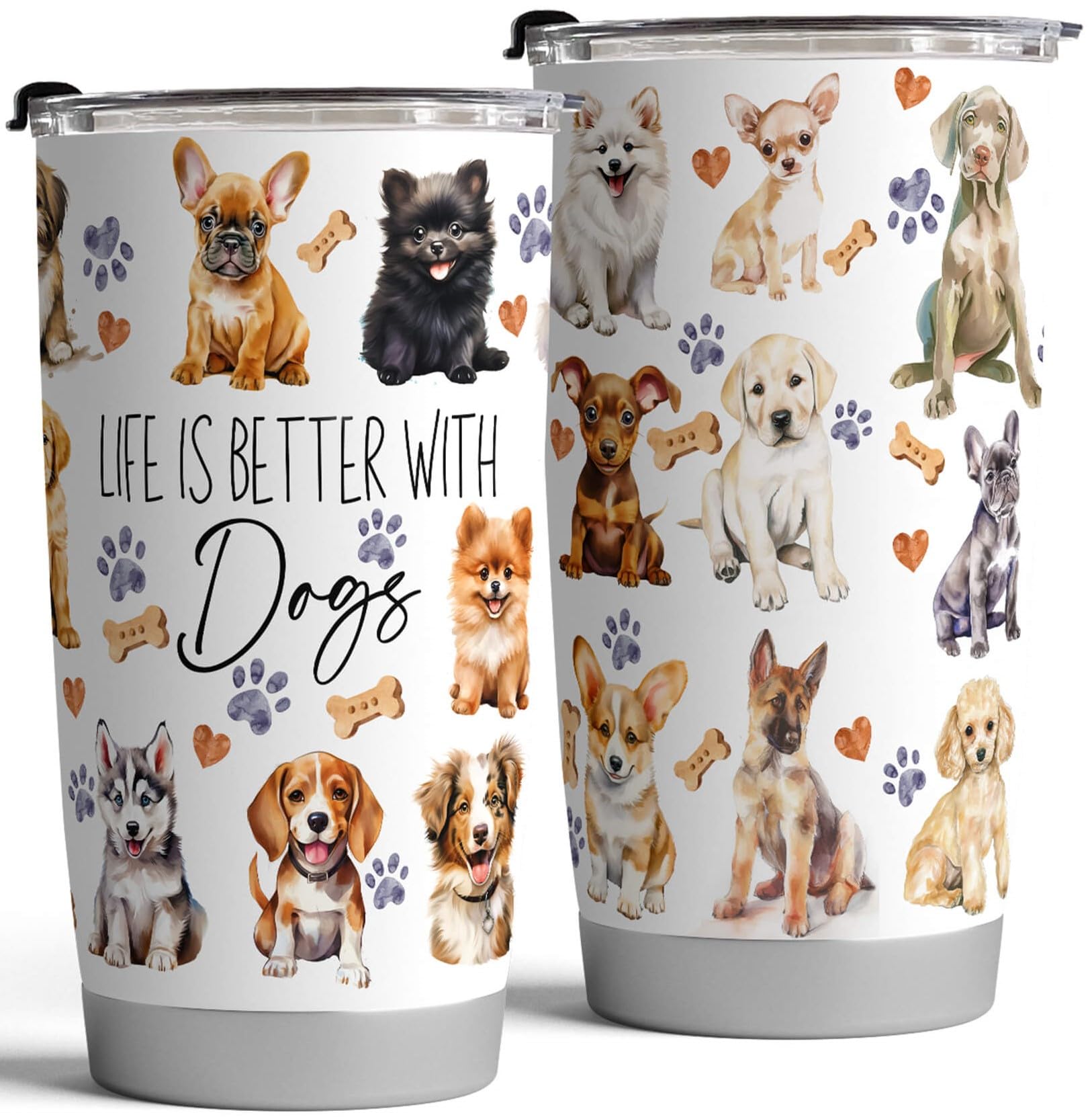 Fancyfams termo con dibujos de cachorros, regalo ideal para amantes de perros.
