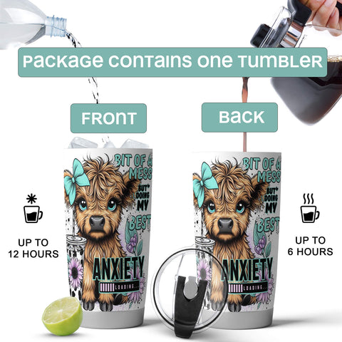 Fancyfams tumbler con cita inspiradora para amantes de vacas de tierras altas