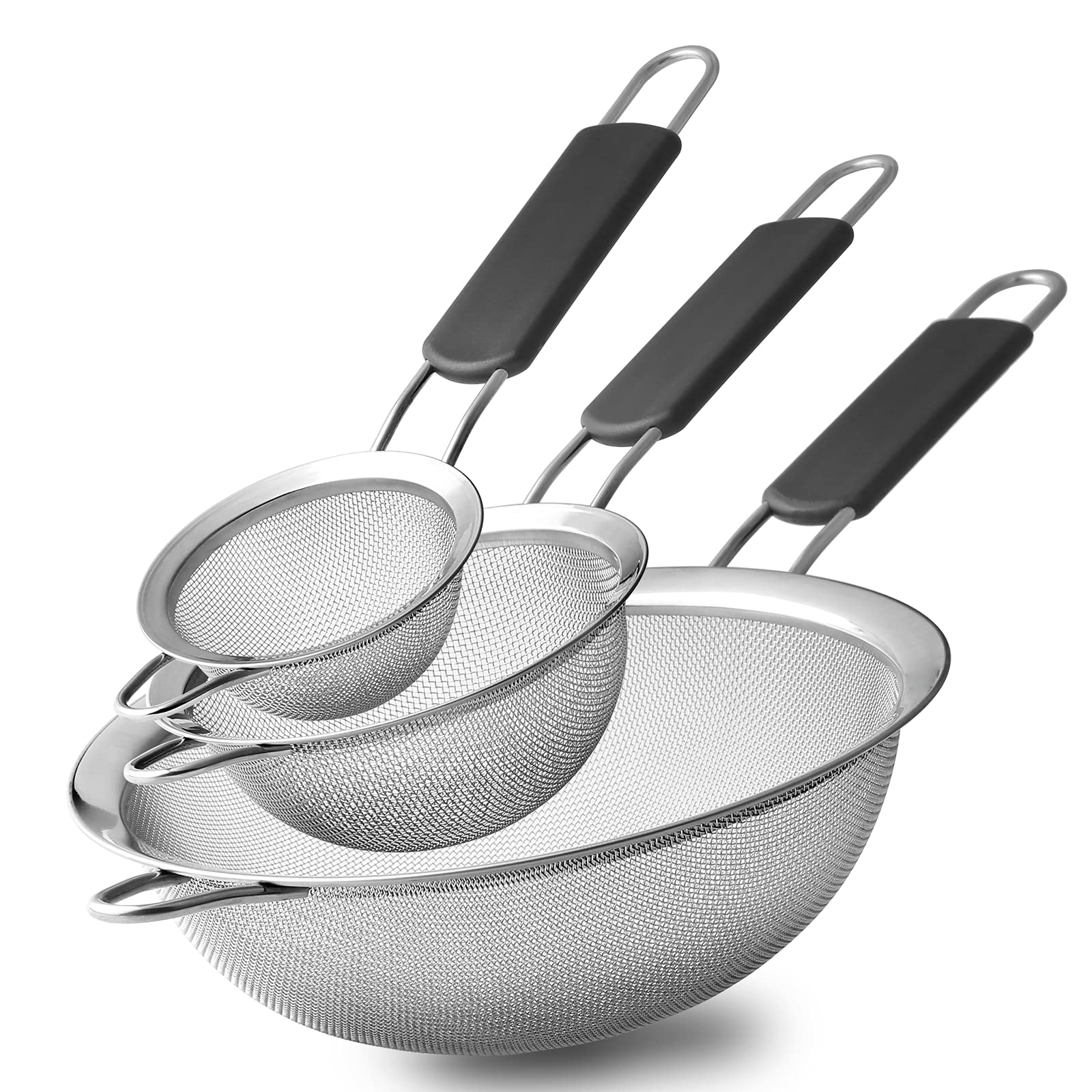 Fancymay tamiz de malla fina: juego de 3 tamaños para distintas preparaciones.