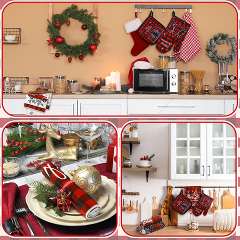 Conjunto navideño de Fanfanwin para cocina con detalles festivos y uso diario