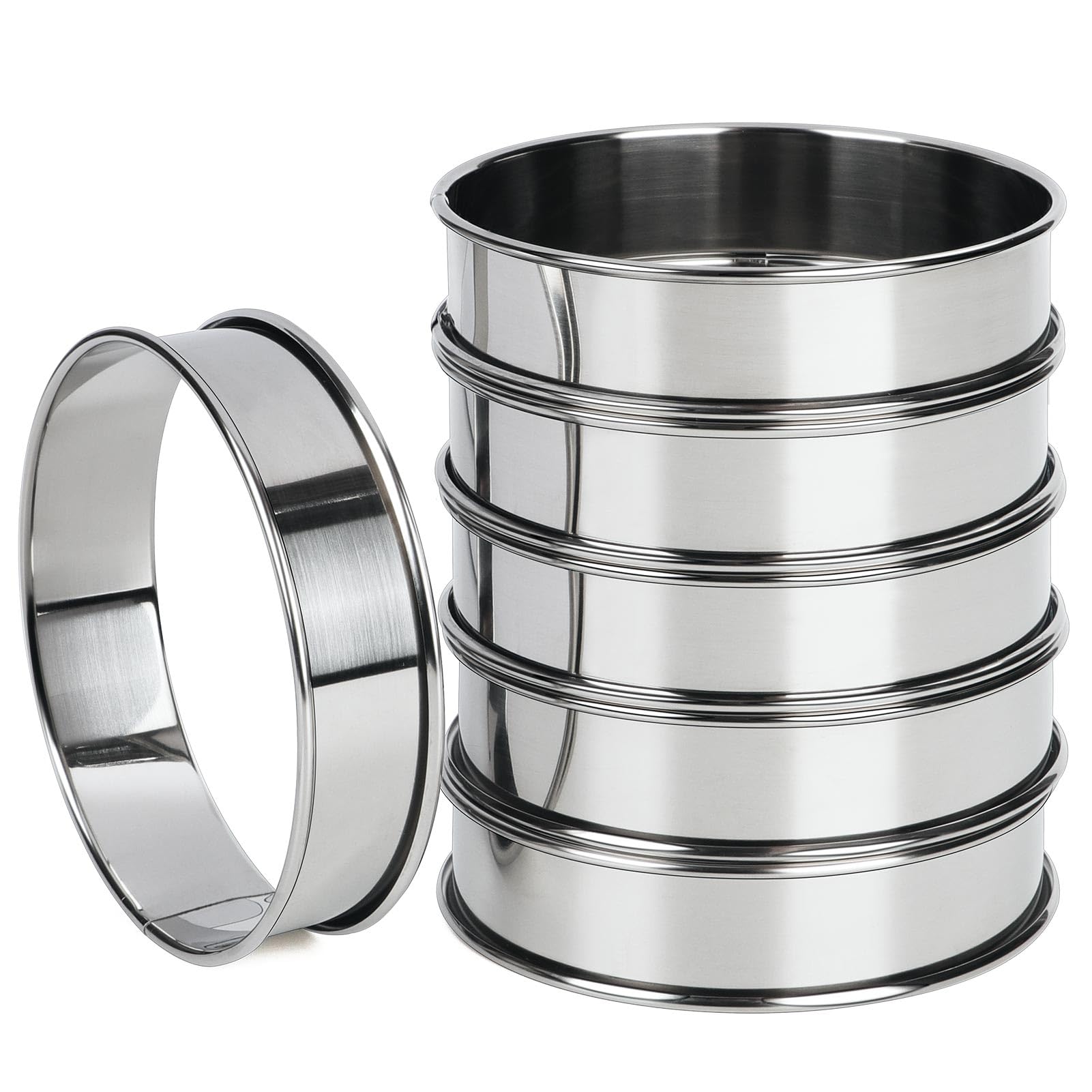 Anillos FANGSUN para panecillos británicos, acero inoxidable, liberación suave.