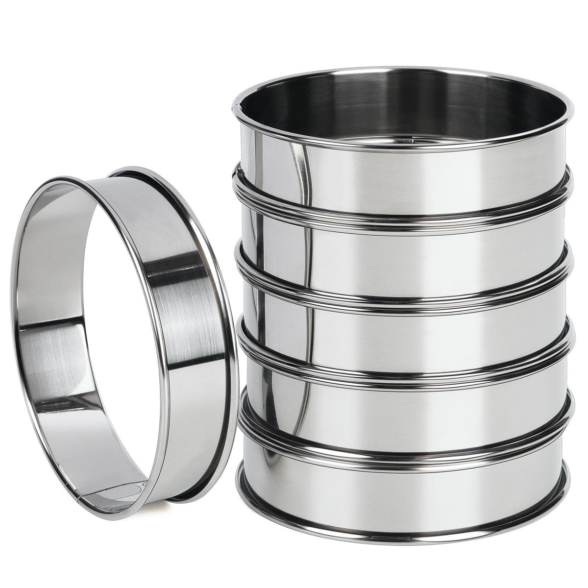 Anillos FANGSUN para panecillos británicos, acero inoxidable, liberación suave.