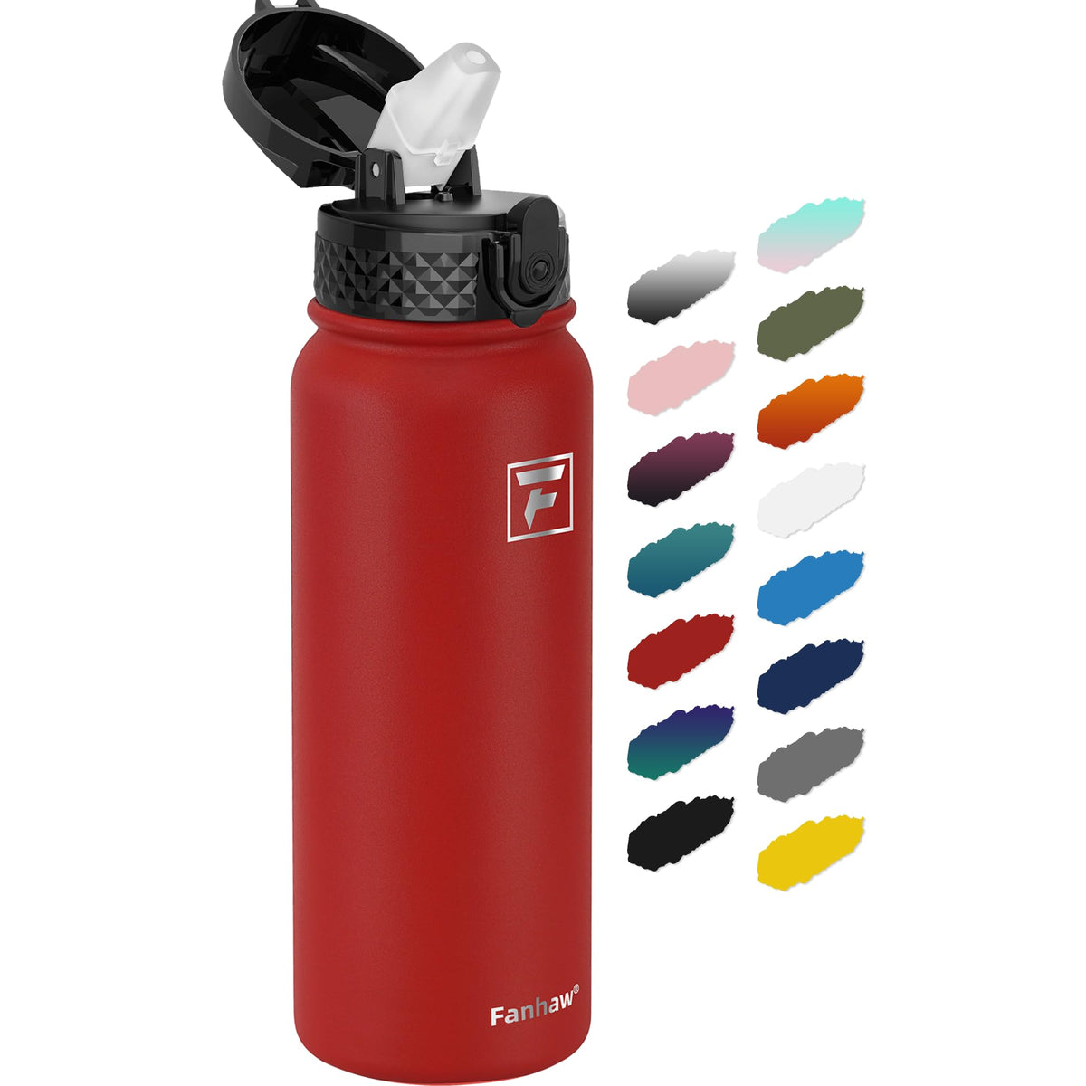 Fanhaw botella 20 oz con pajilla, ideal para entrenamientos y rutas
