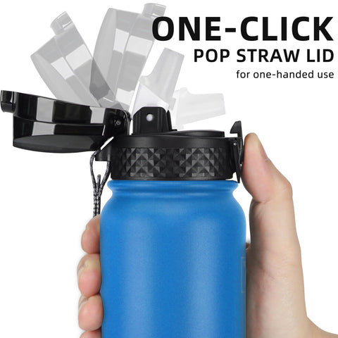Botella Fanhaw 20 oz azul cielo con pajita, solución práctica para entrenamientos