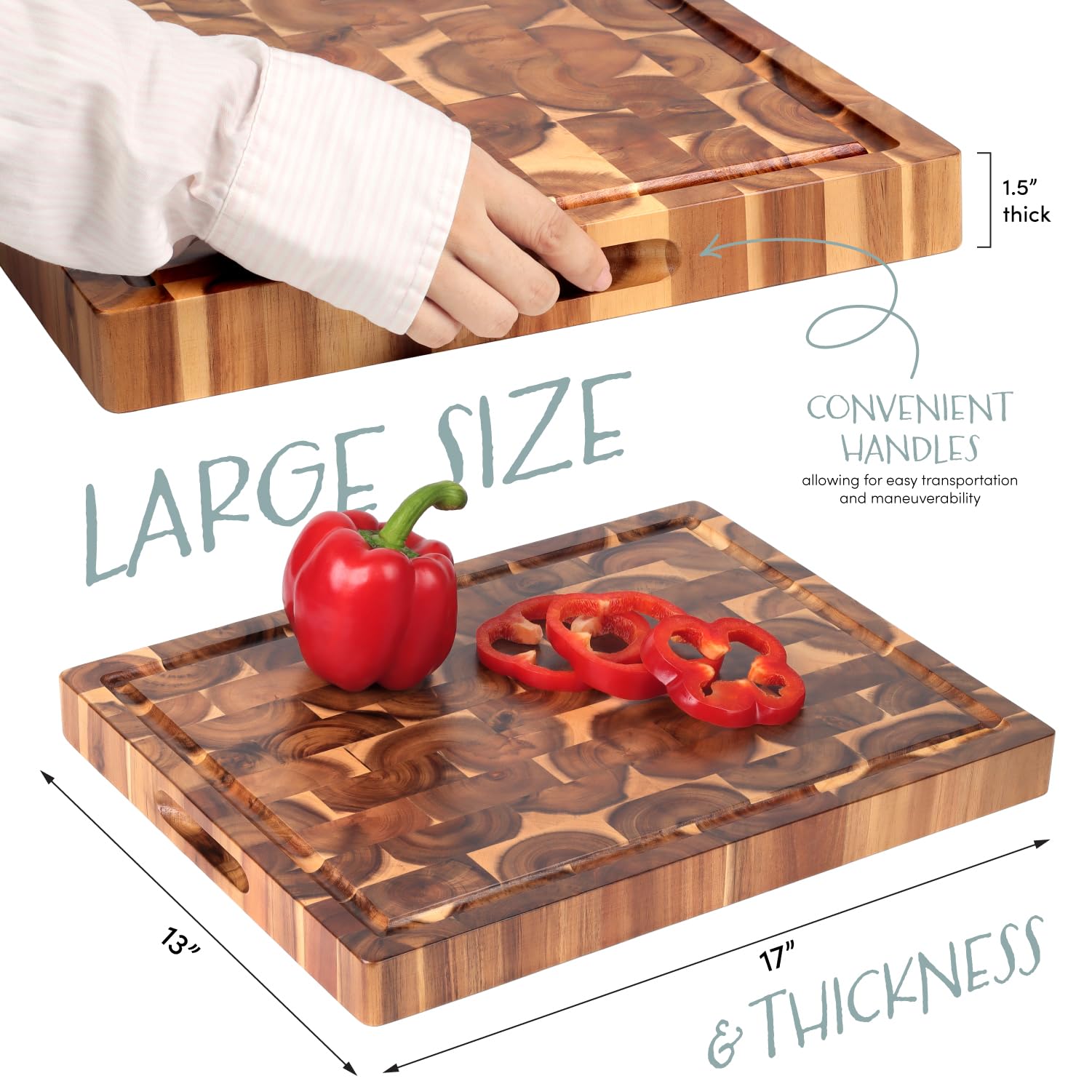FANICHI Acacia: dimensiones 17x13 pulgadas para área de trabajo amplia.