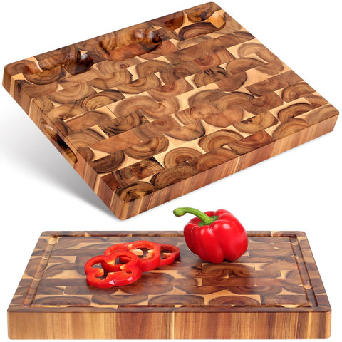 FANICHI Acacia: tabla con grano terminal en frente para cortes grandes.