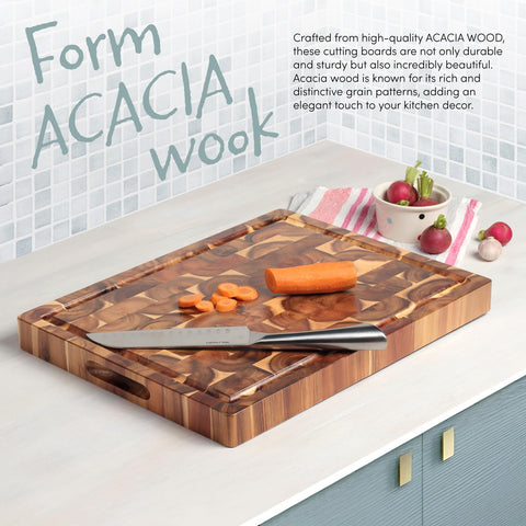 FANICHI Acacia: diseño reversible para cortar y servir.