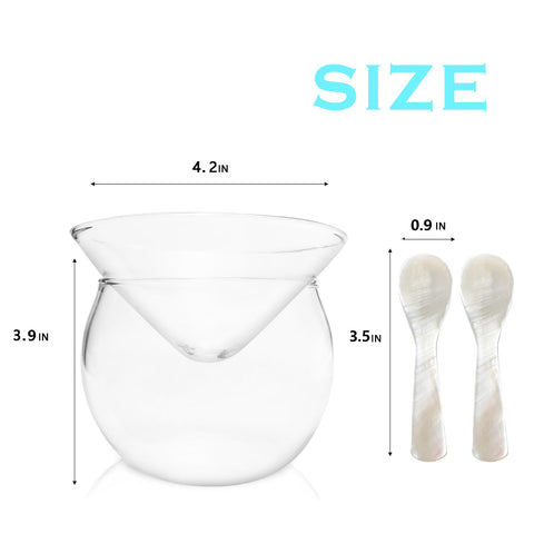 FANQIEW portahielo caviar vidrio facilita mantener frío el plato