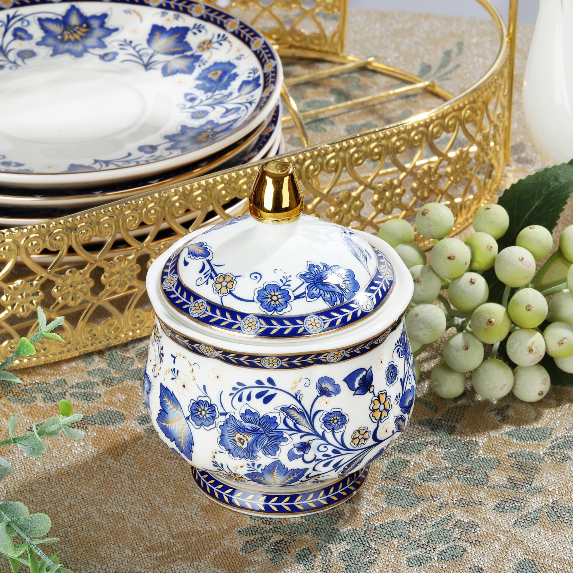 Azucarero de porcelana azul Fanquare para endulzar bebidas