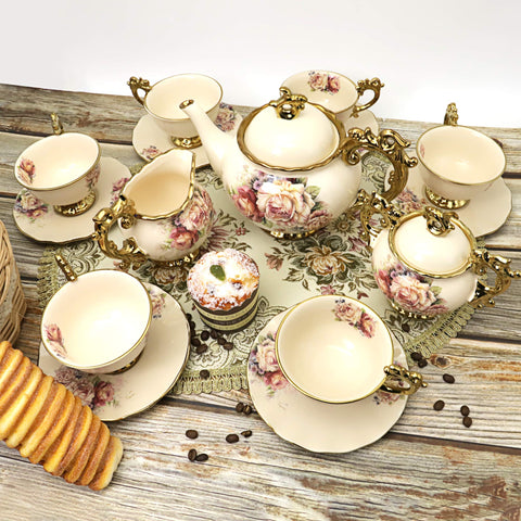Fanquare azucarero de porcelana floral, complemento para desayunos
