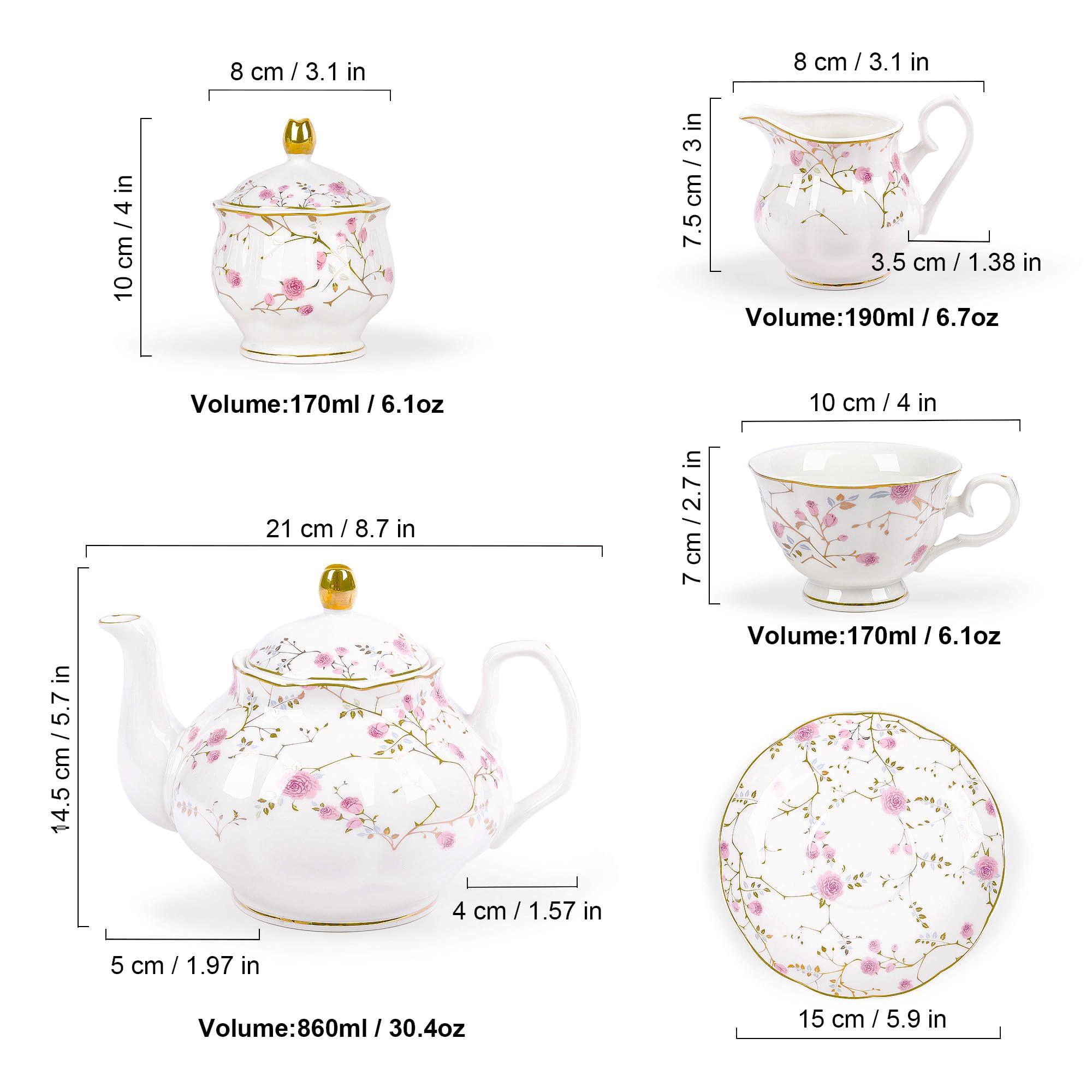 Fanquare caja regalo de té oro floral, presentación elegante para regalo.
