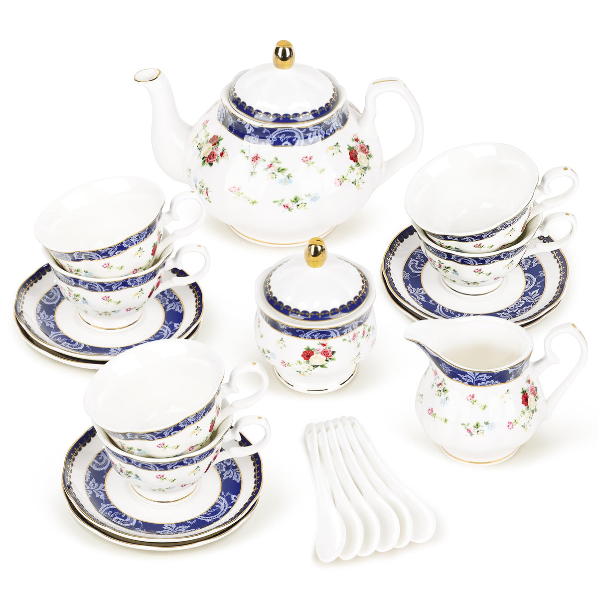 Fanquare conjunto te china hueso 6 tazas, ideal para rituales de té.