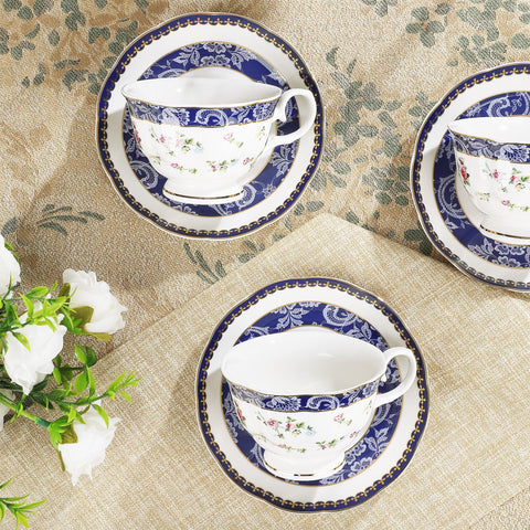 Fanquare detalle floral azul, diseño británico para cualquier mesa.