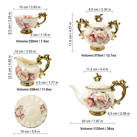 Fanquare detalle floral de porcelana, estilo vintage para la mesa