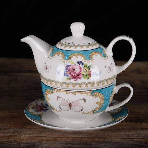 Fanquare platillo para una persona azul, complemento elegante para la mesa de té.