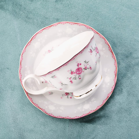 Fanquare platillos de te rosa vintage, base estable para tazas