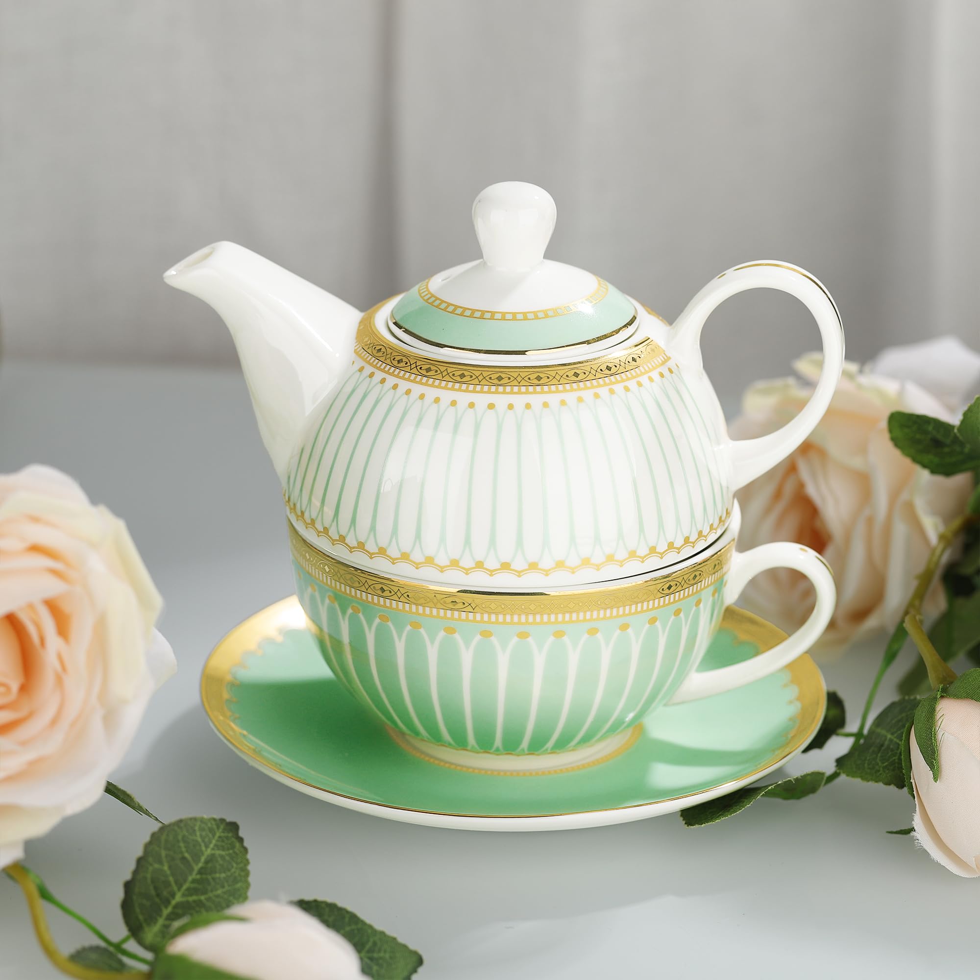 fanquare taza de cerámica con platillo, ideal para servir té o café