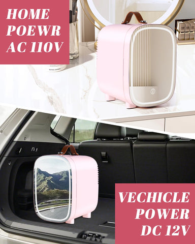 FANSEXPERT mini nevera de 4 L cabe hasta 6 latas, diseño compacto.