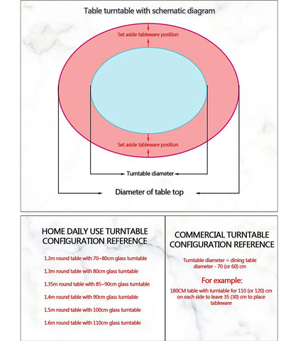 Fansile bandeja giratoria resistente al impacto con vidrio templado.